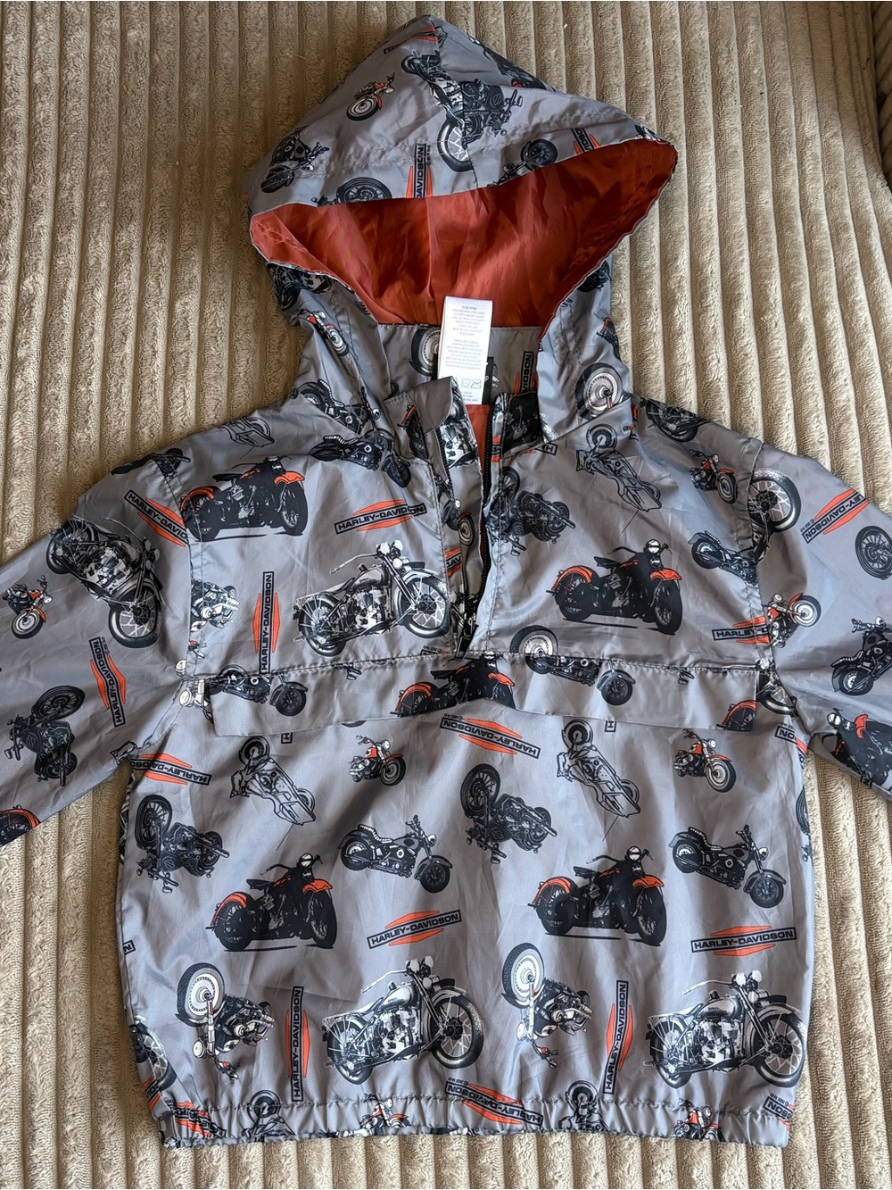 Gray Harley-Davidson Motorcycle Print pullover wind breaker